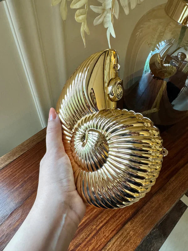 LUXURY Shell Clutch with Gold Chain - MINI