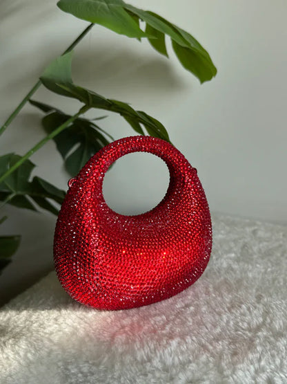 Viral Swarovski Metallic Clutch with Chain - Mini