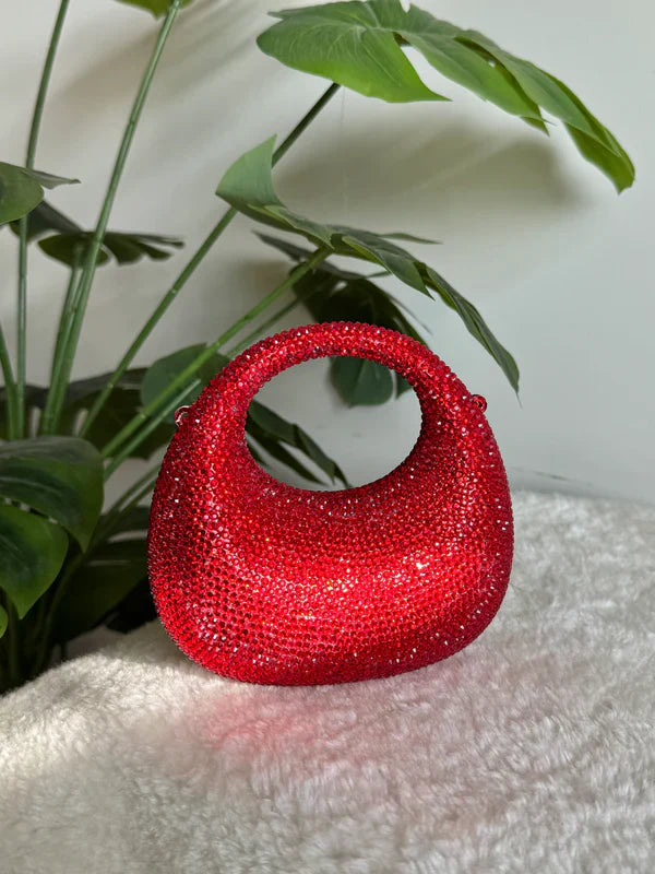 Viral Swarovski Metallic Clutch with Chain - Mini