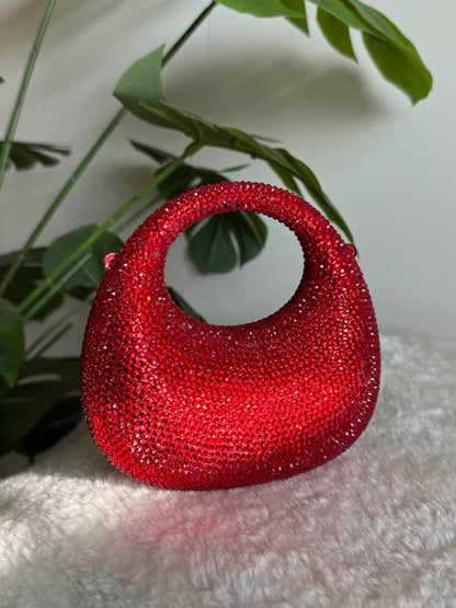 Viral Swarovski Metallic Clutch with Chain - Mini