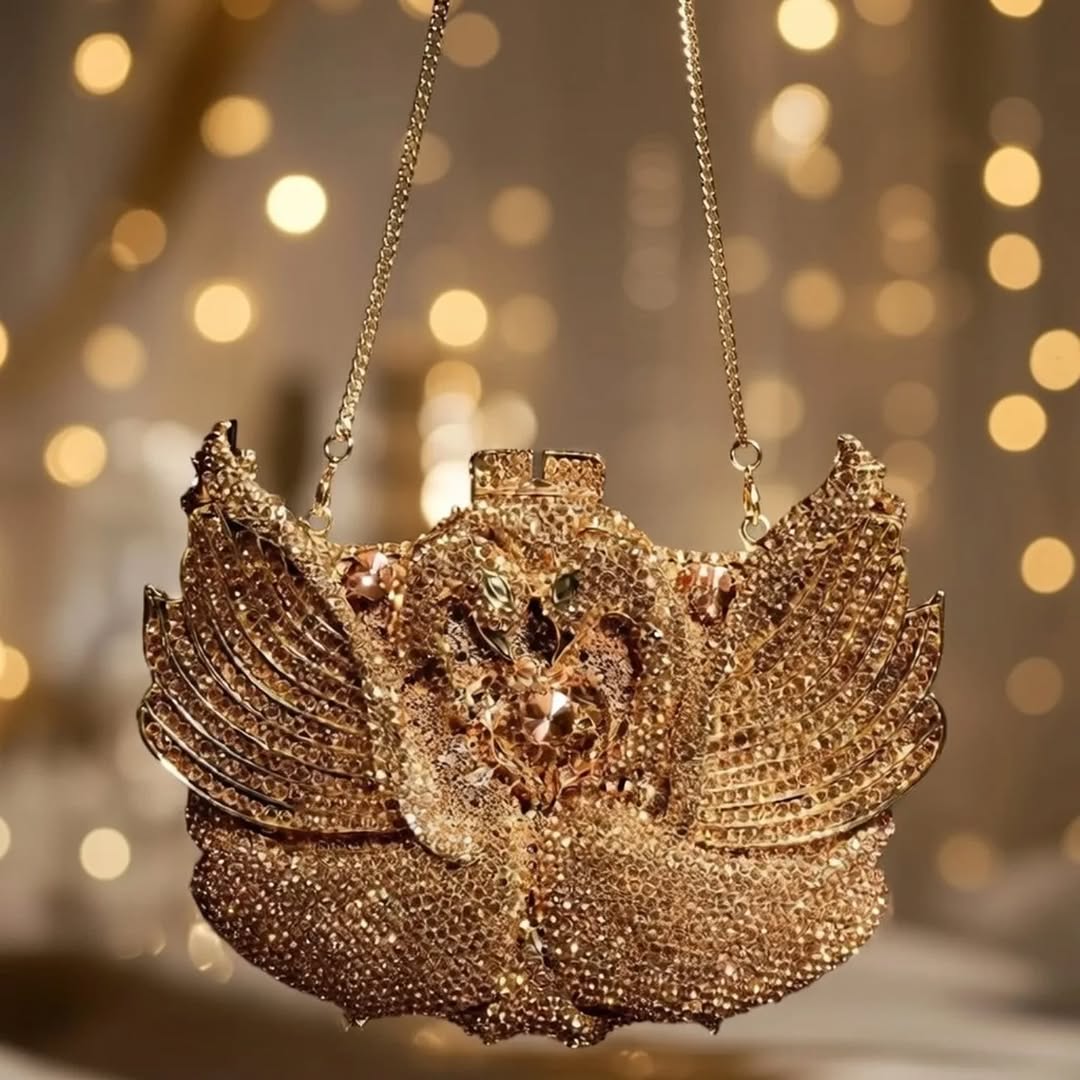 Swan Royale Crystal Clutch