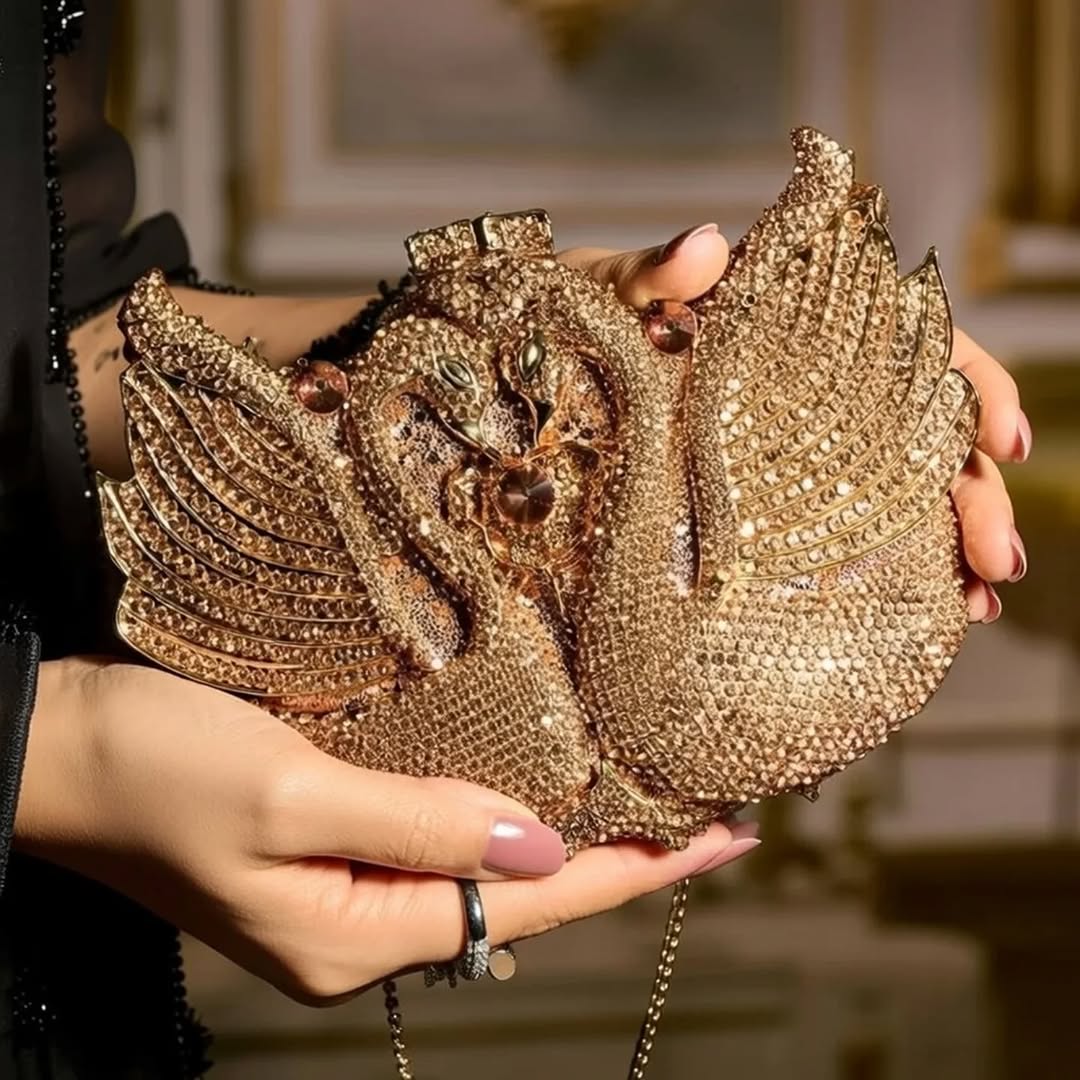 Swan Royale Crystal Clutch