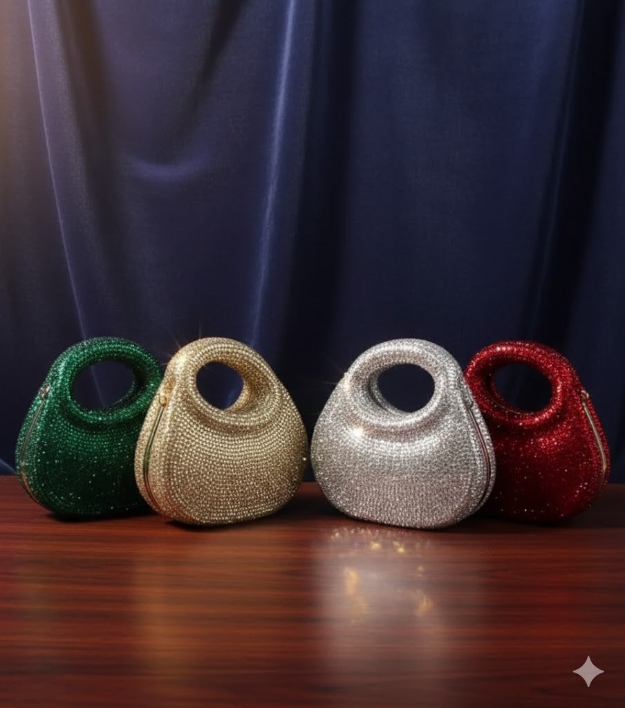 Golden Halo Crystal Clutch